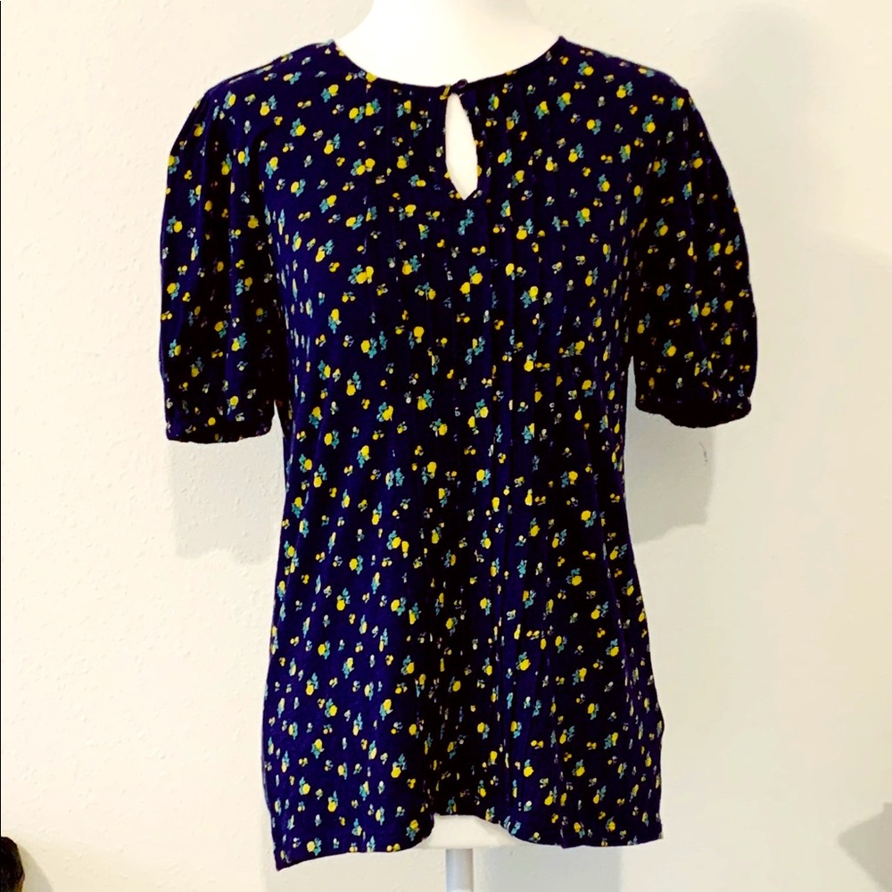 Lucky Brand Navy Floral Top